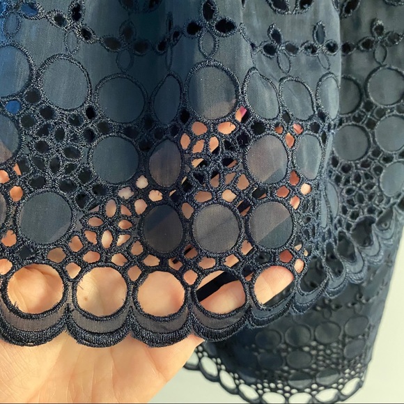 NWT Self-Portrait Navy Embroidered Mini Dress - Picture 7 of 11